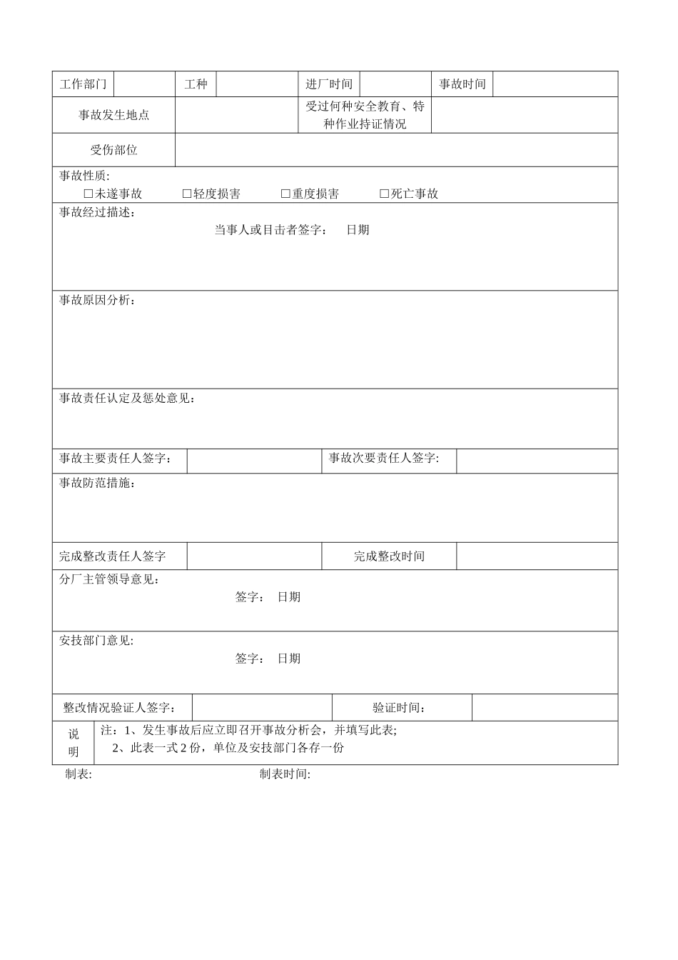 安全生产事故管理台帐_第2页