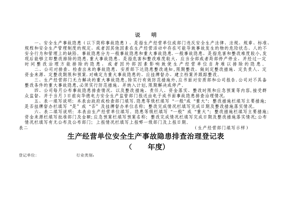 安全生产事故隐患排查(检查)治理台账_第2页