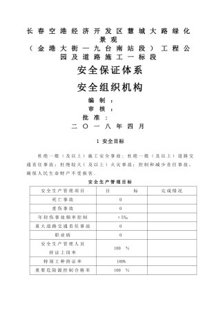 安全生产保证体系和组织机构