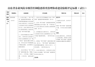 安全生产双体系验收标准