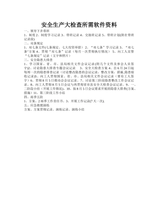 安全生产大检查所需软件资料