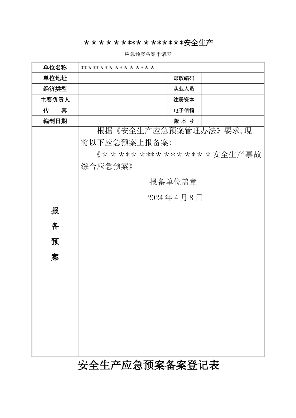 安全生产应急预案备案_第2页