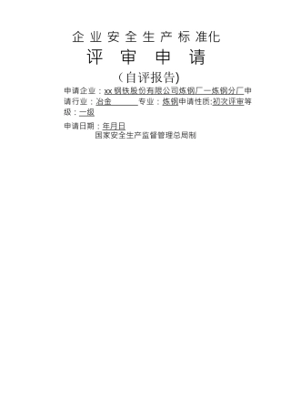 安全生产标准化企业自评报告