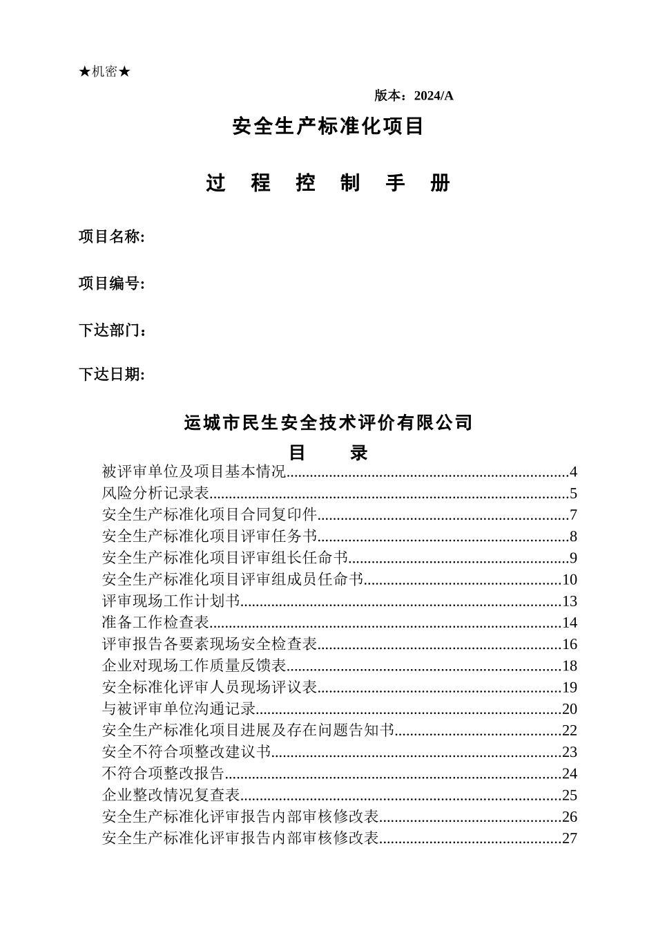安全生产标准化过程控制手册_第1页