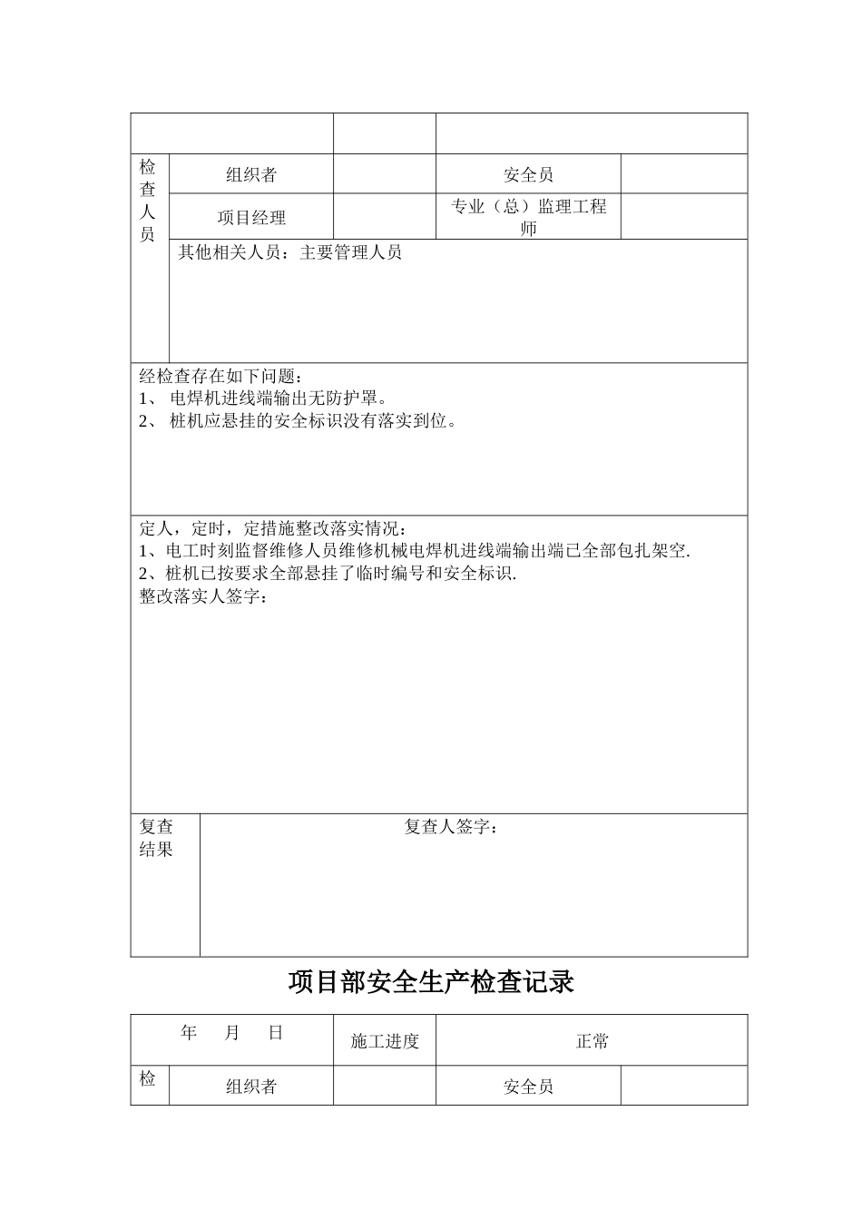 安全生产检查记录_第2页