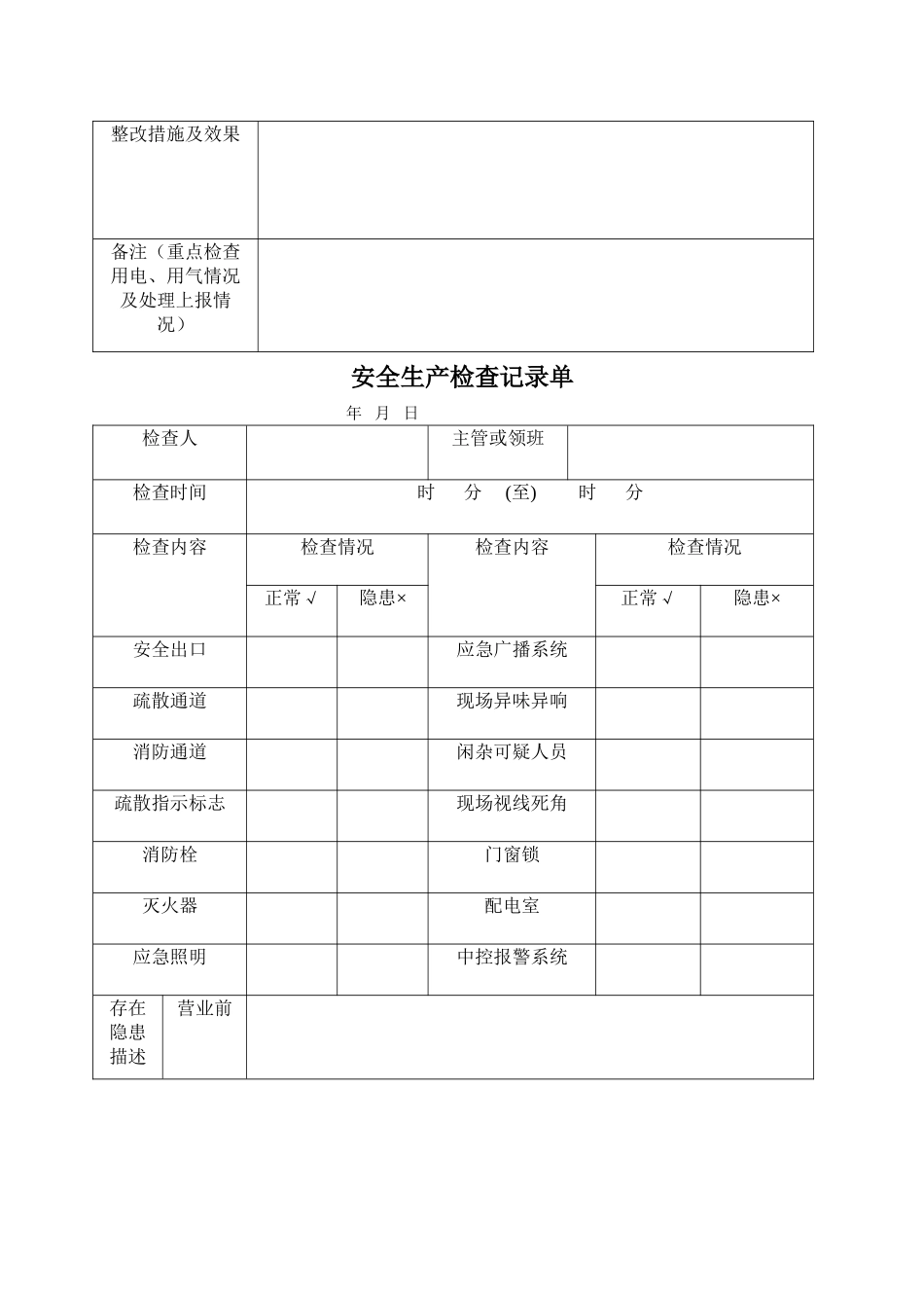 安全生产检查记录单_第2页