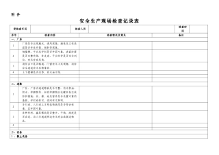 安全生产现场检查记录