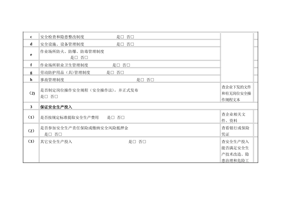 安全生产现场检查表_第3页