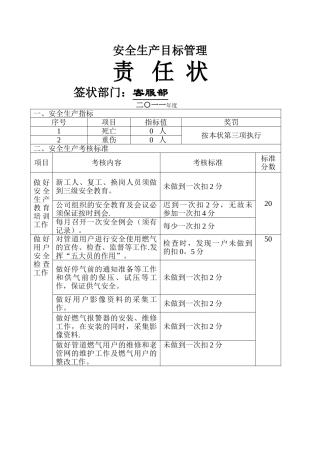 安全生产目标管