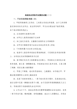 2025年高级执法资格考试模拟试题
