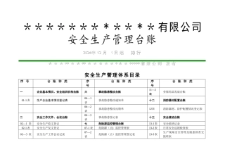 安全生产管理台账记录