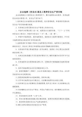安全生产责任制(地测防治水)