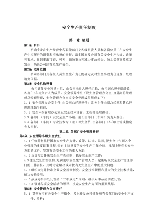 安全生产责任制(药厂)