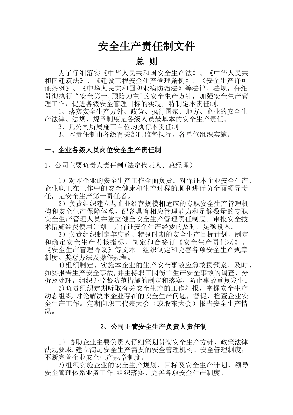 安全生产责任制文件_第1页