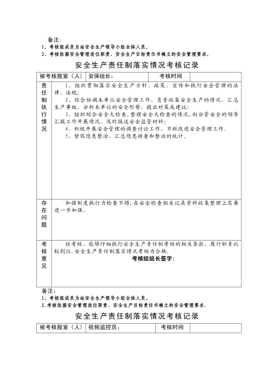 安全生产责任制落实情况考核记录_第3页