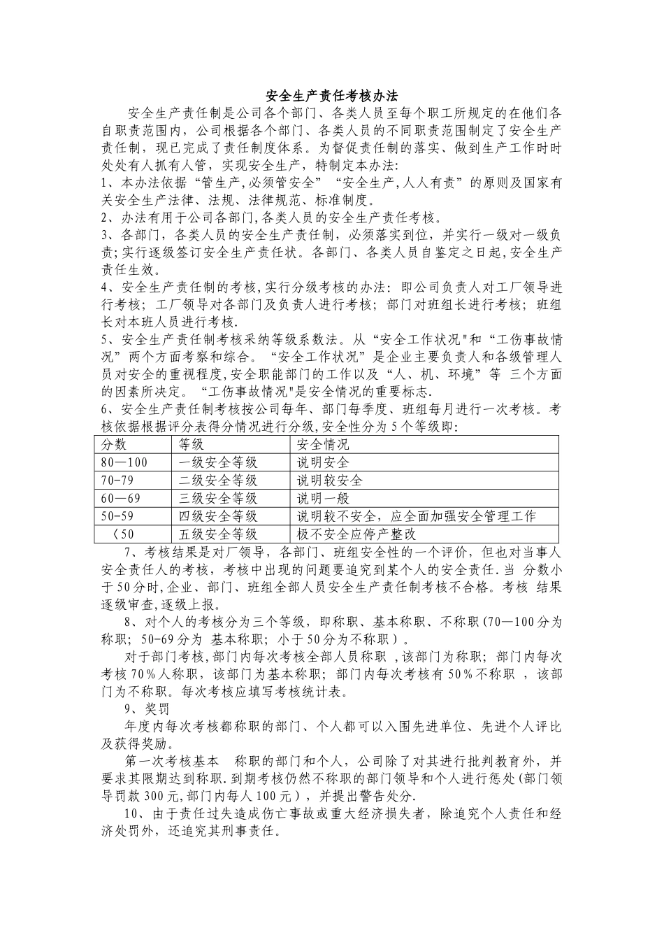 安全生产责任考核办法_第1页