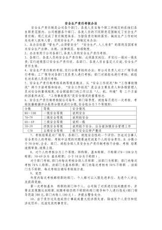 安全生产责任考核办法