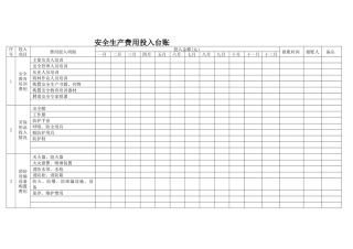 安全生产费用投入台账(模版)