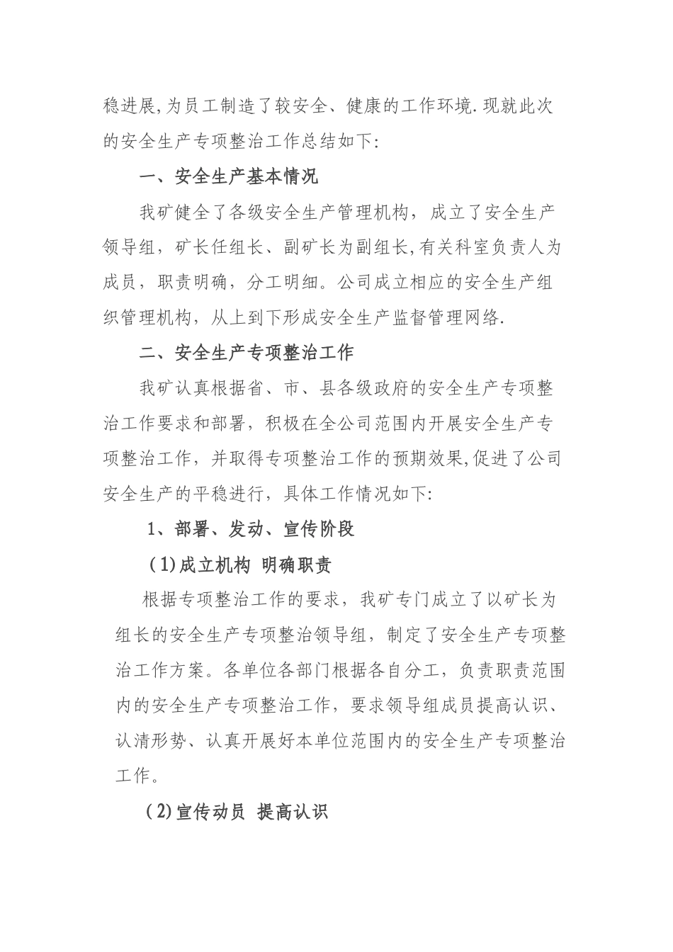 安全生产集中整治专项行动总结_第2页