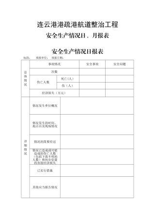 安全生产零报告的用表