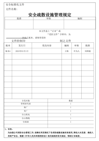 安全疏散设施管理规定