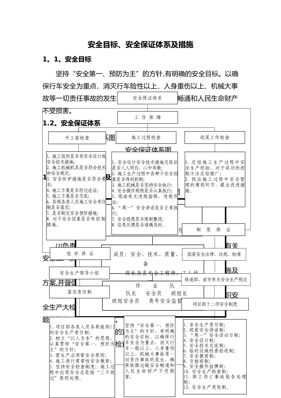 安全目标、安全保证体系及措施_第1页
