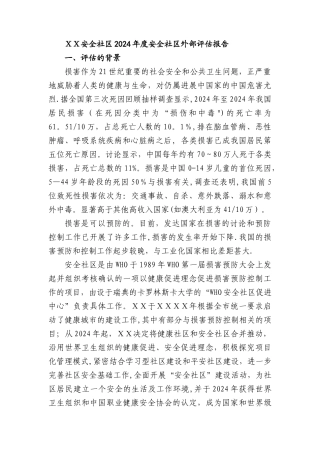 安全社区2024年度安全社区外部评估报告