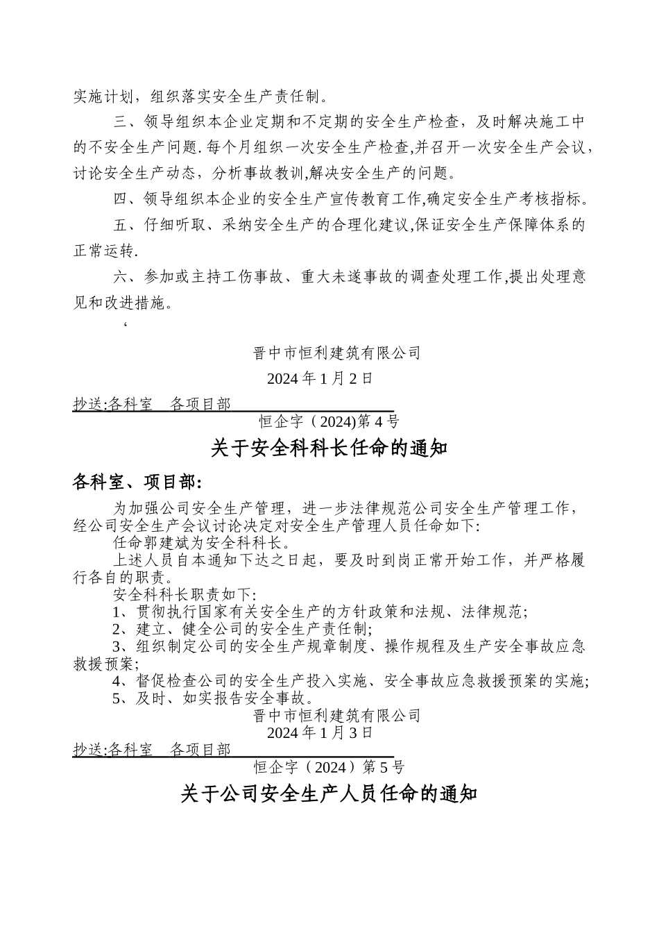 安全管理人员任命书_第2页