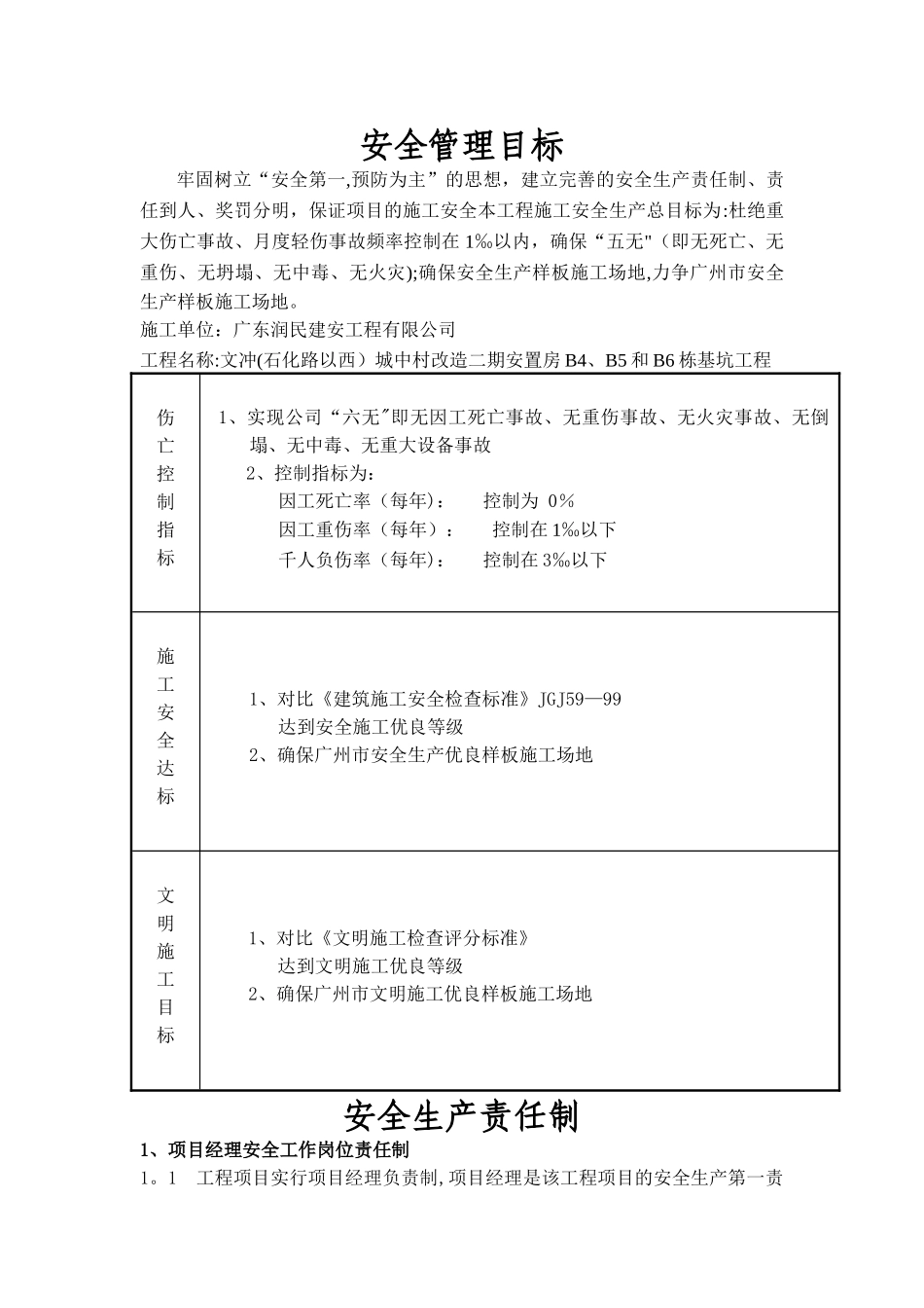 安全管理目标_第1页