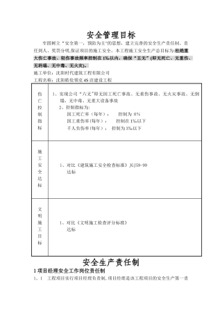 安全管理目标52225