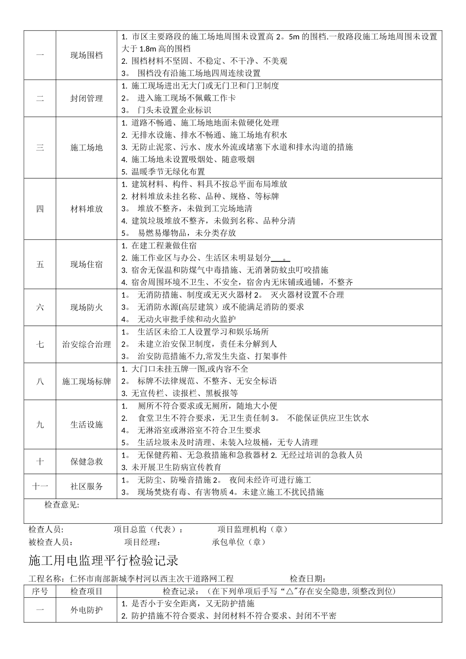 安全管理监理平行检验记录_第2页