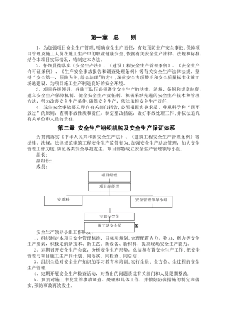 安全管理规章制度(项目)