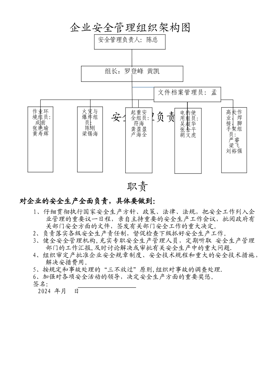 安全管里组织架构图_第1页