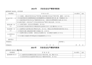 安全绩效考核表