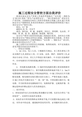 安全自我评价