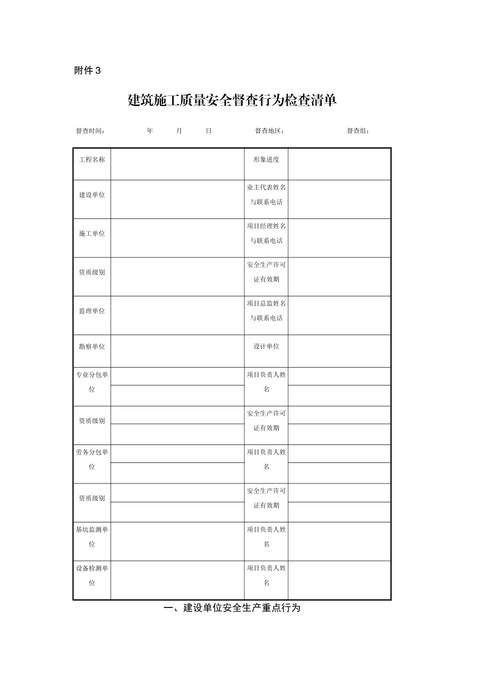安全行为检查清单_第1页