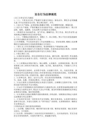 安全行为规范