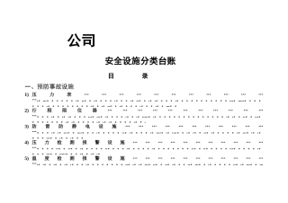 安全设施台账模版