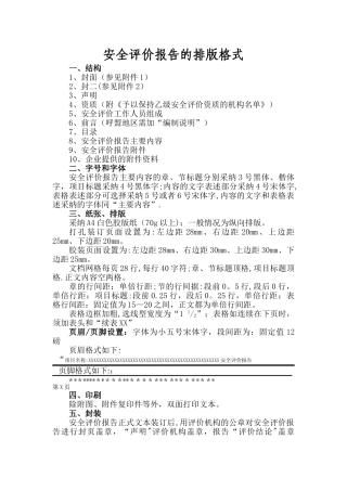 安全评价报告格式