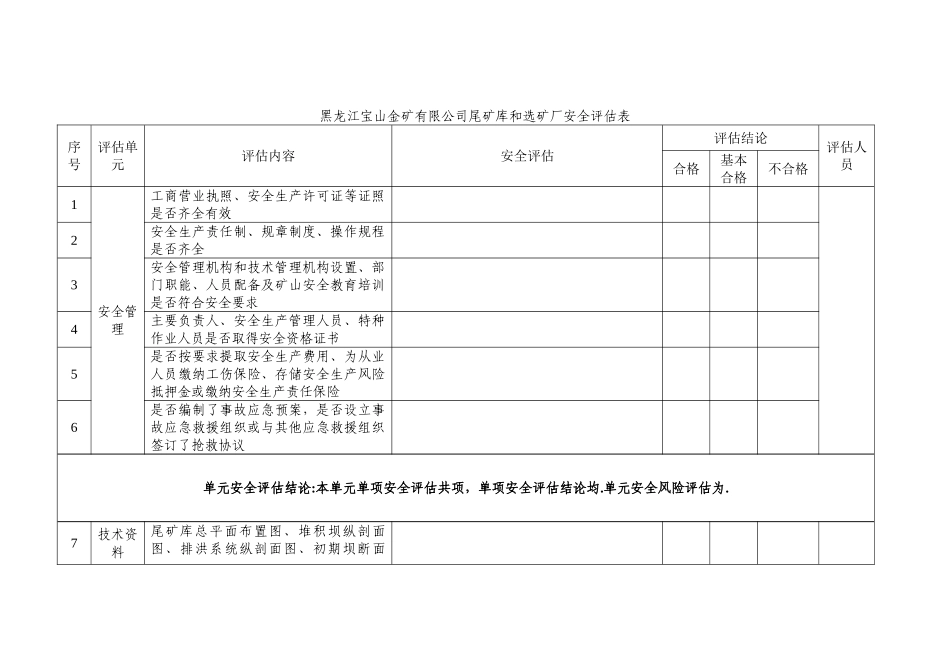 安全评估报告表_第1页