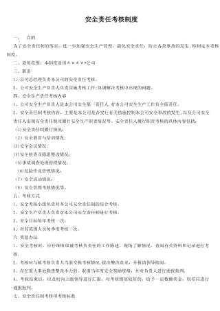 安全责任考核制度