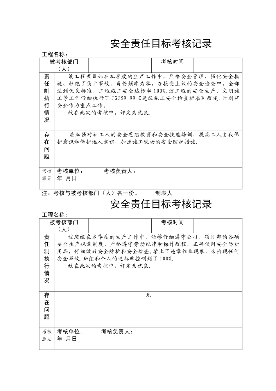 安全责任目标考核记录_第3页