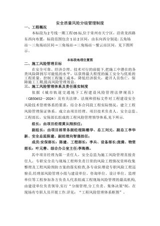 安全质量风险分级管理制度