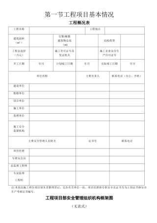 安全资料统一表格