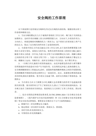 安全阀的工作原理