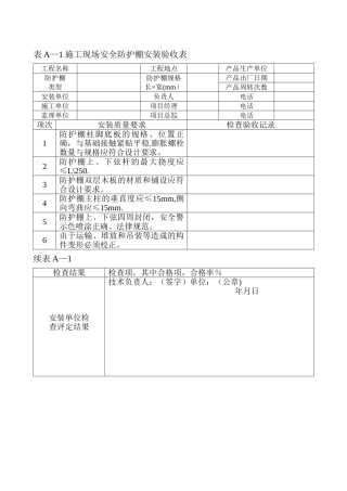 安全防护设施验收表