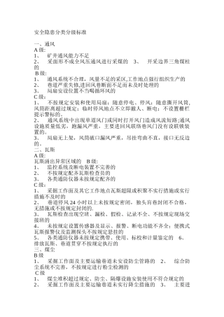 安全隐患分类分级标准