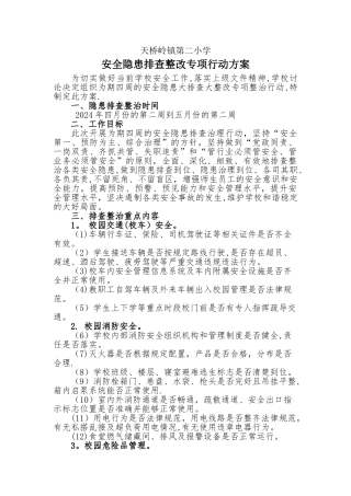 安全隐患排查整治专项行动方案