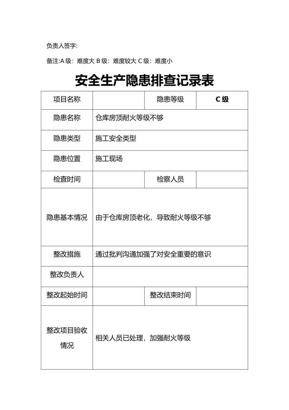 安全隐患排查记录文稿表_第2页