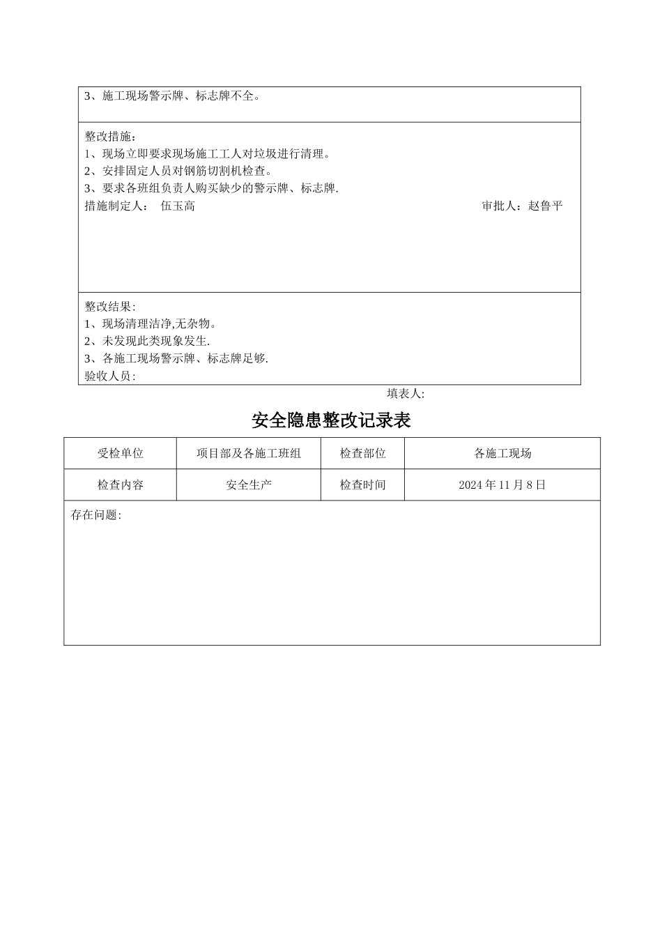 安全隐患整改记录表_第2页